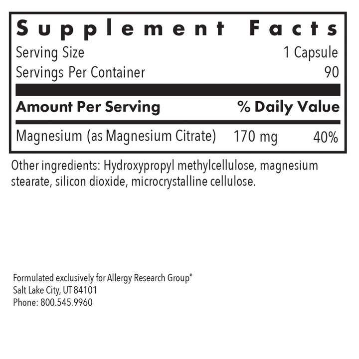 Magnesium Citrate - 90 Capsules