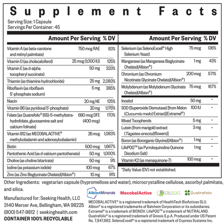 Optimal Multivitamin One by Seeking Health