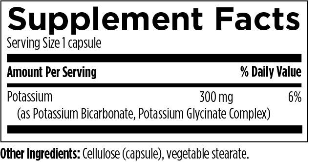 K+2 Potassium 300mg 120 vegetarian capsules