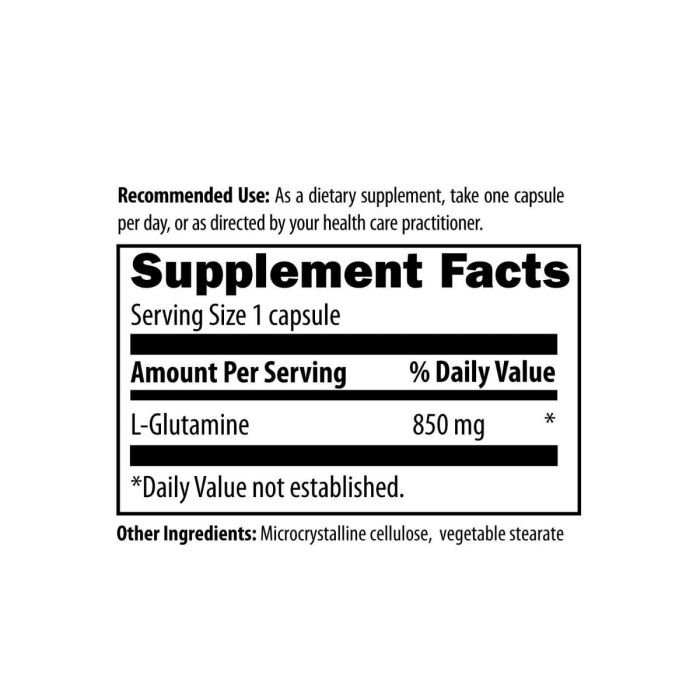 L-Glutamine 850mg - 120 capsules