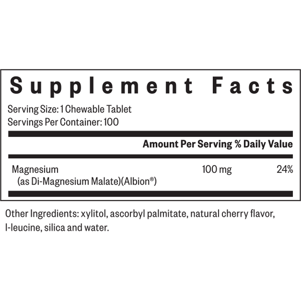 Magnesium Malate Chewable (Seeking Health) - 100 Tablets