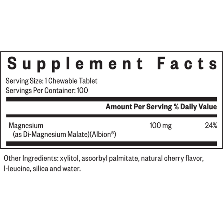 Magnesium Malate Chewable (Seeking Health) - 100 Tablets