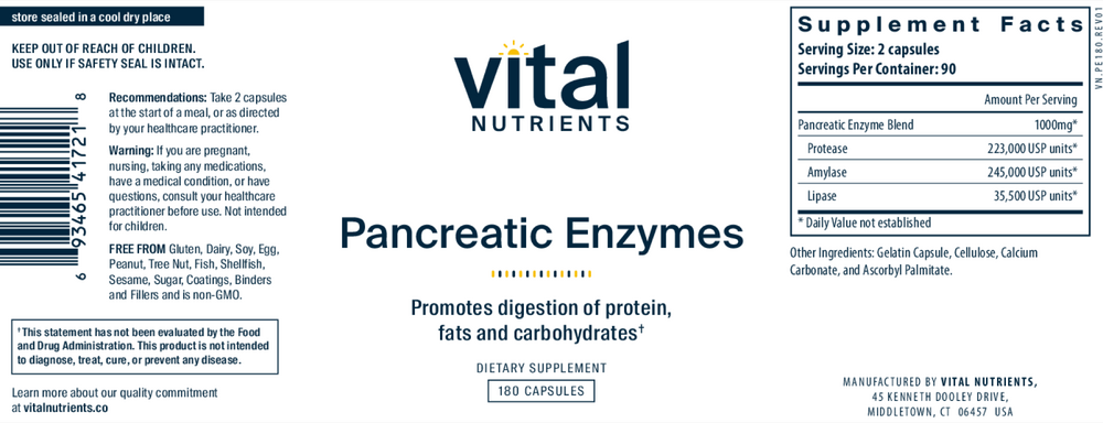Vital Pancreatic Enzymes - 90 Capsules