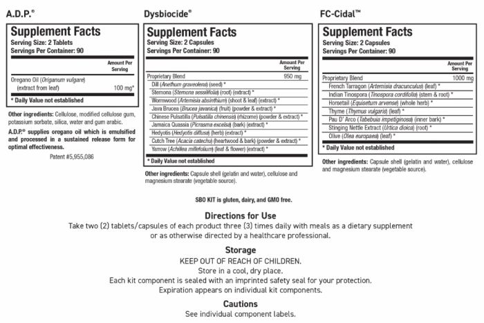 SBO KIT - 30 Day Intensive Gut Microbial Support